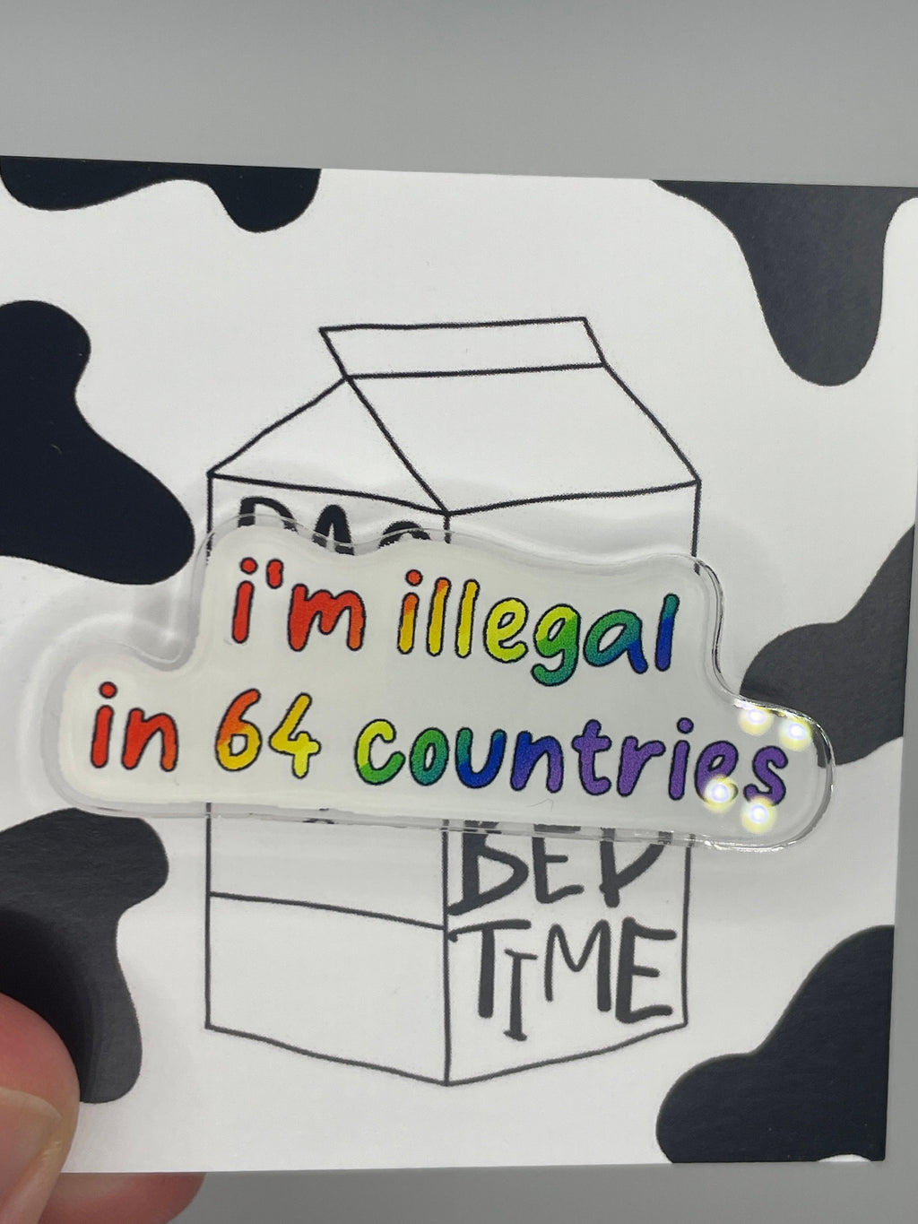 Im illegal in 64 countries pin
