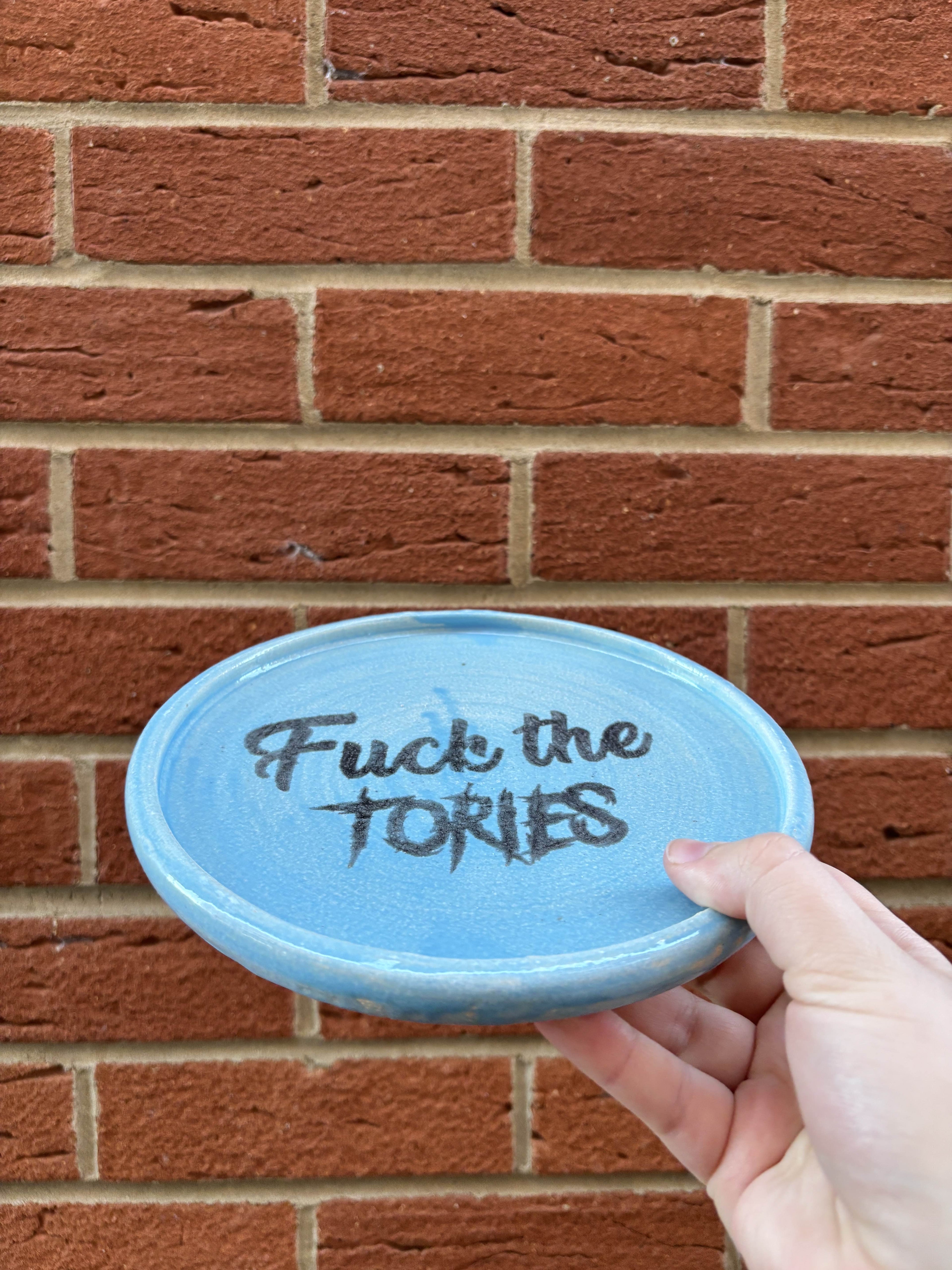 Fuck the tories plate